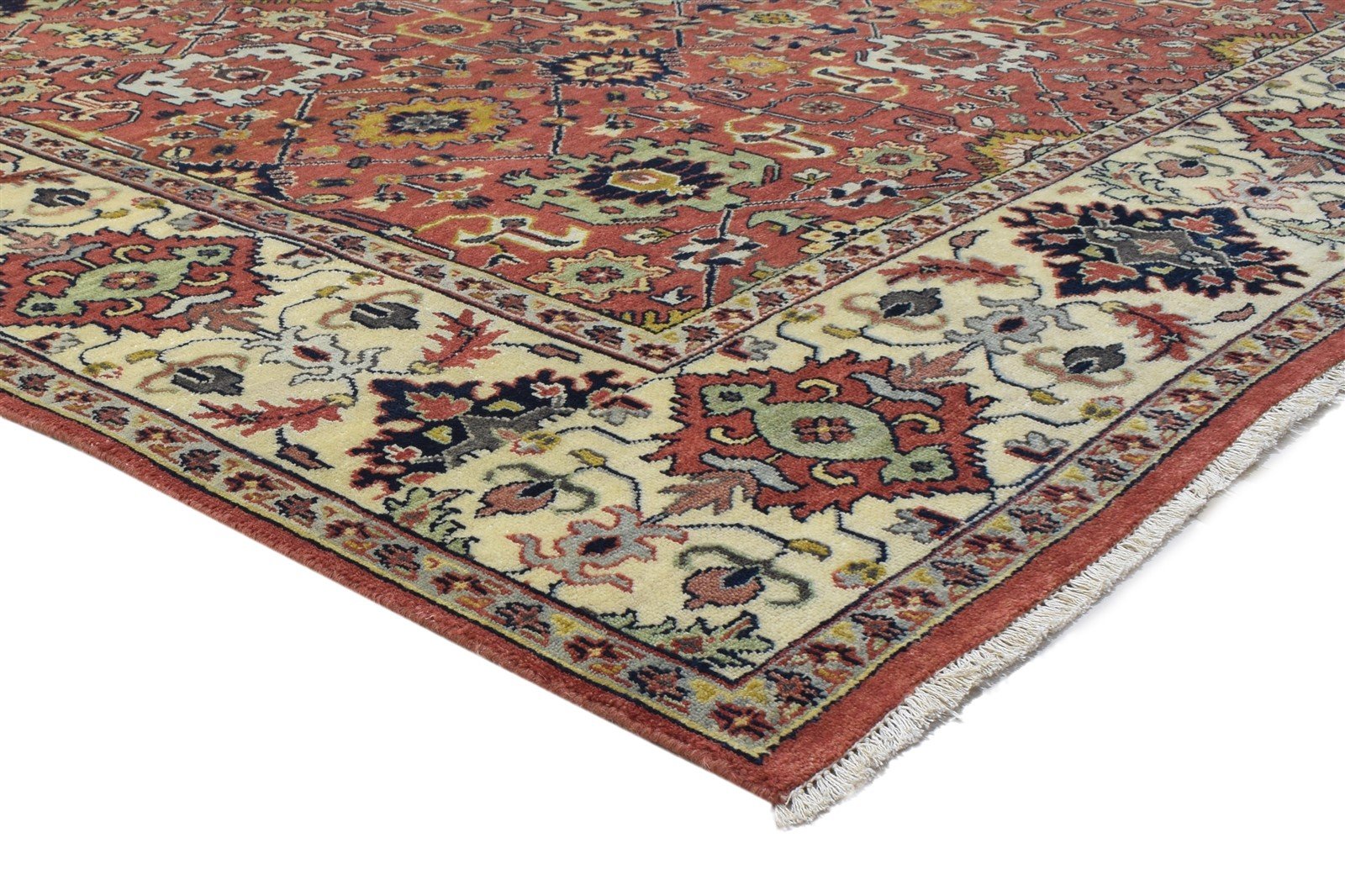 Hand Knotted Red Wool Rug 8' X 12' Persian Kashan Oriental Large Carpet 7864202854549