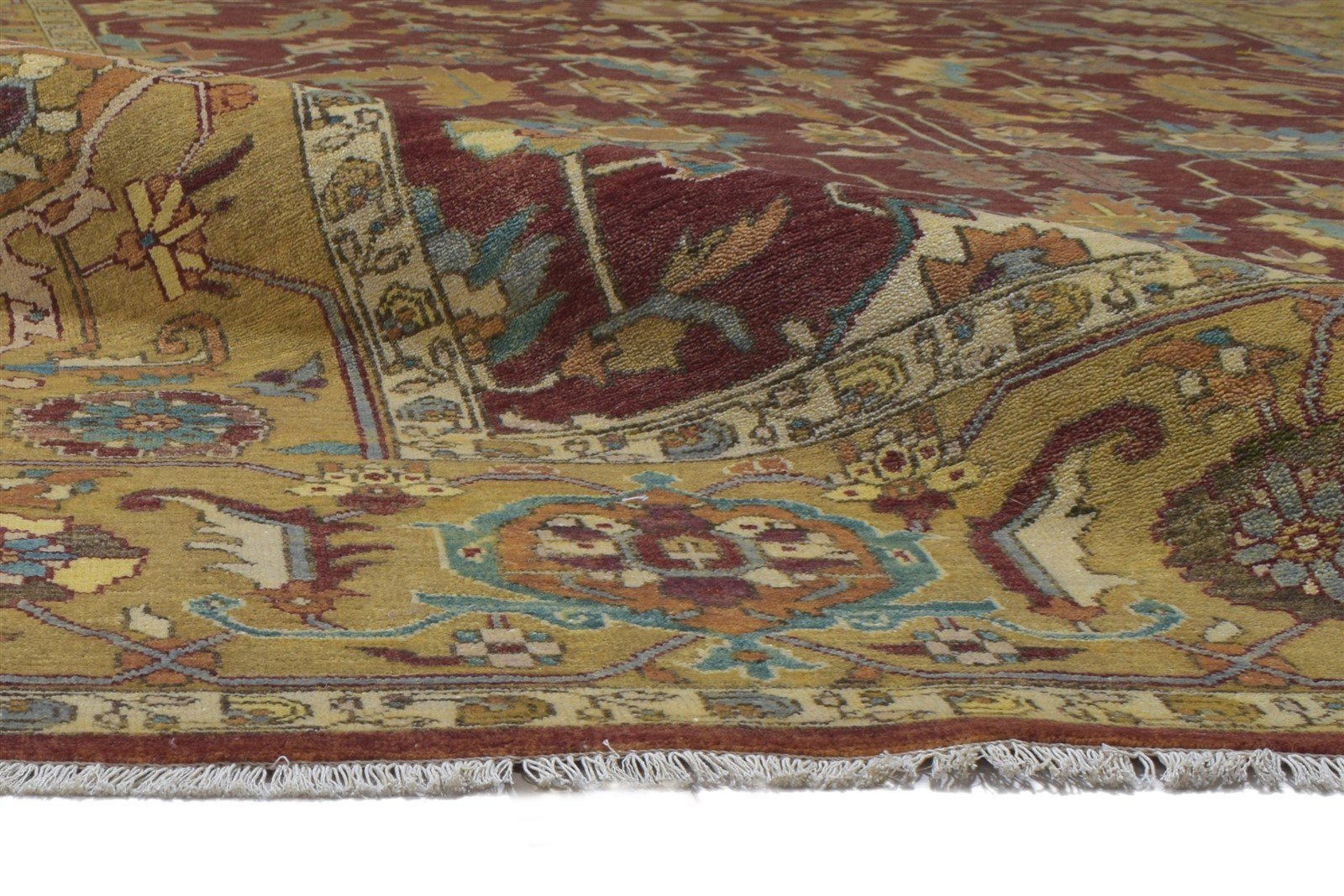 Hand Knotted Red Wool Rug 9' X 12' Persian Kashan Oriental Large Carpet 7864770166933