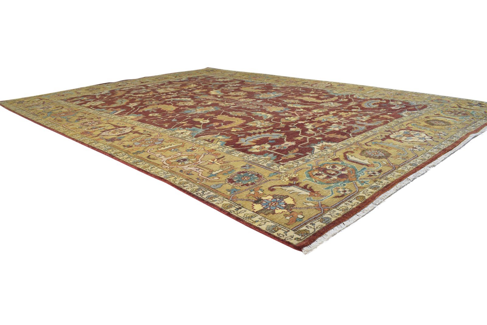 Hand Knotted Red Wool Rug 9' X 12' Persian Kashan Oriental Large Carpet 7864770166933
