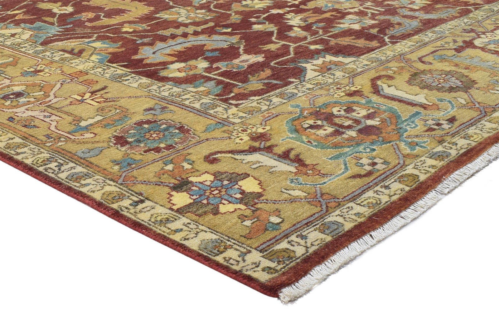 Hand Knotted Red Wool Rug 9' X 12' Persian Kashan Oriental Large Carpet 7864770166933