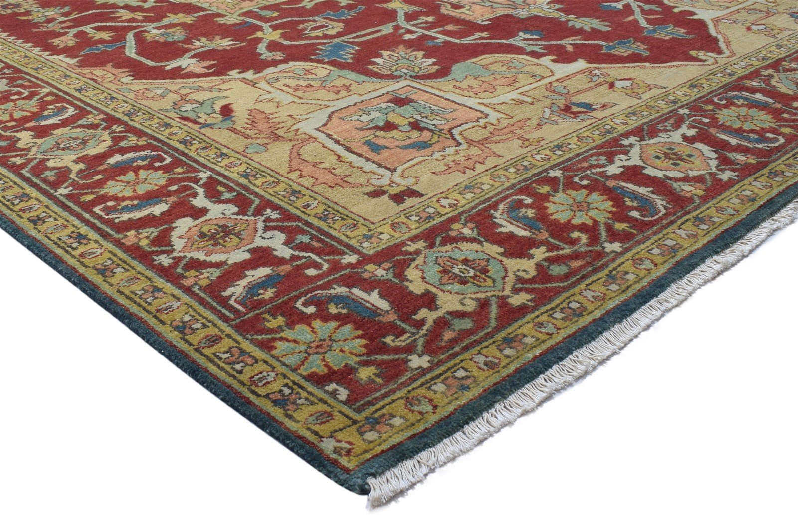 Hand Knotted Red Wool Rug 9' X 12' Persian Serapi Oriental Large Carpet 7864195088533