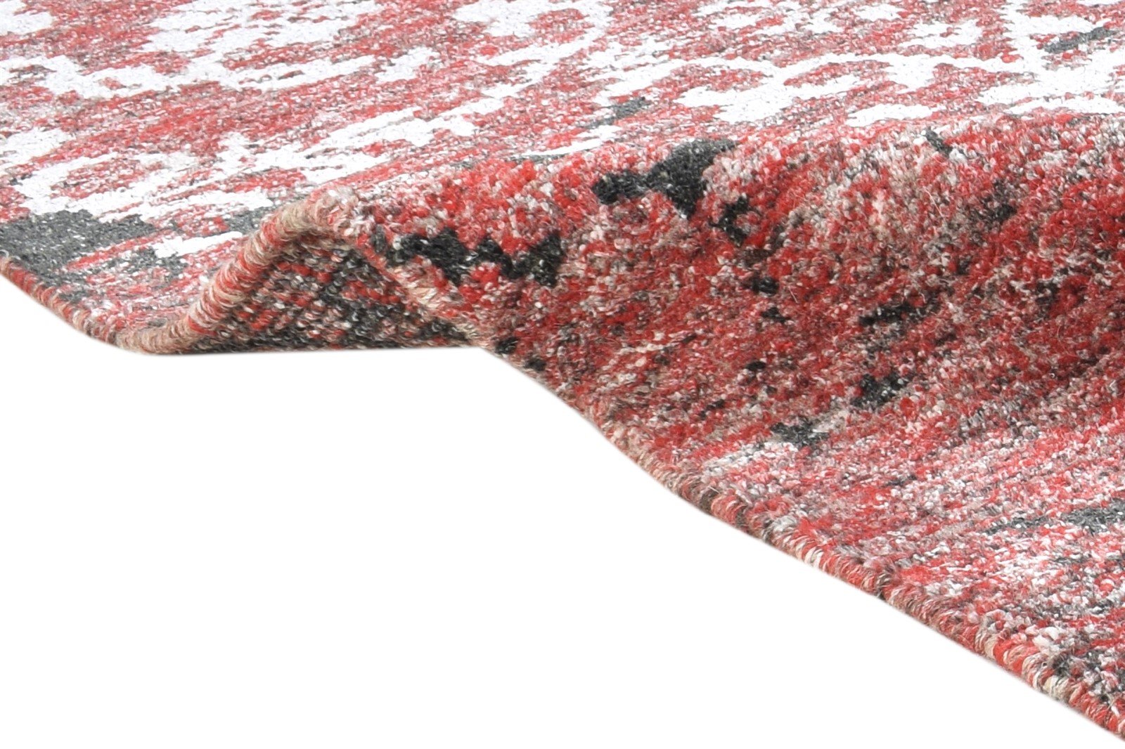 Hand Knotted Red Wool / Silk Rug 5' X 7' Modern French Damask Room Size Carpet 7864951996565