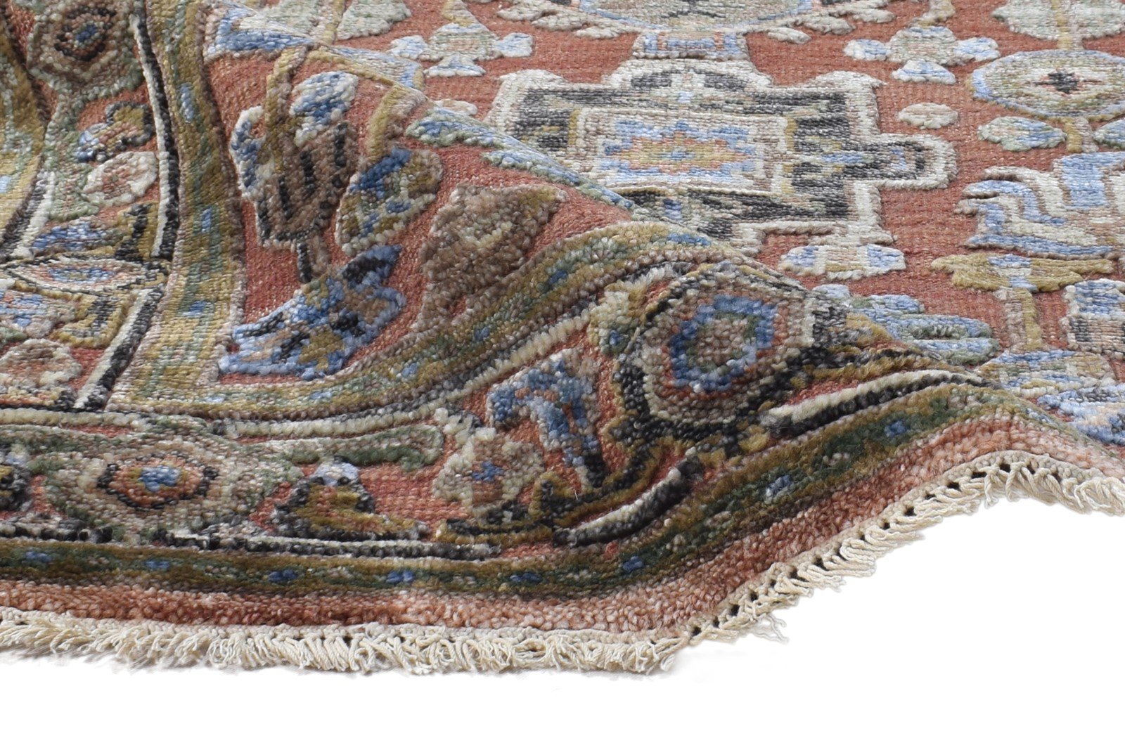 Hand Knotted Rust Rayon From Bamboo Rug 3X10 Persian Kazak Oriental Small Runner 7864997314709
