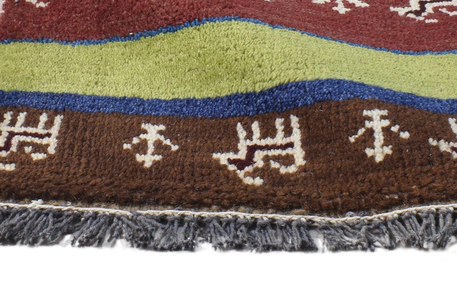 Hand Knotted Rust Wool Rug 1' X 2' Southwestern American Tribal Small Carpet 7865060884629