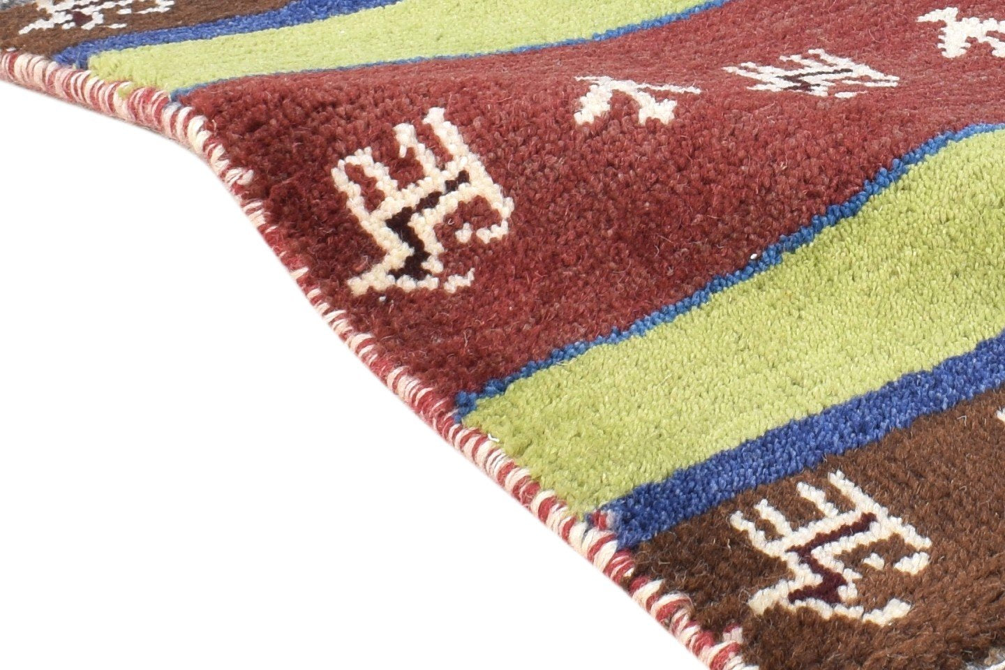 Hand Knotted Rust Wool Rug 1' X 2' Southwestern American Tribal Small Carpet 7865060884629