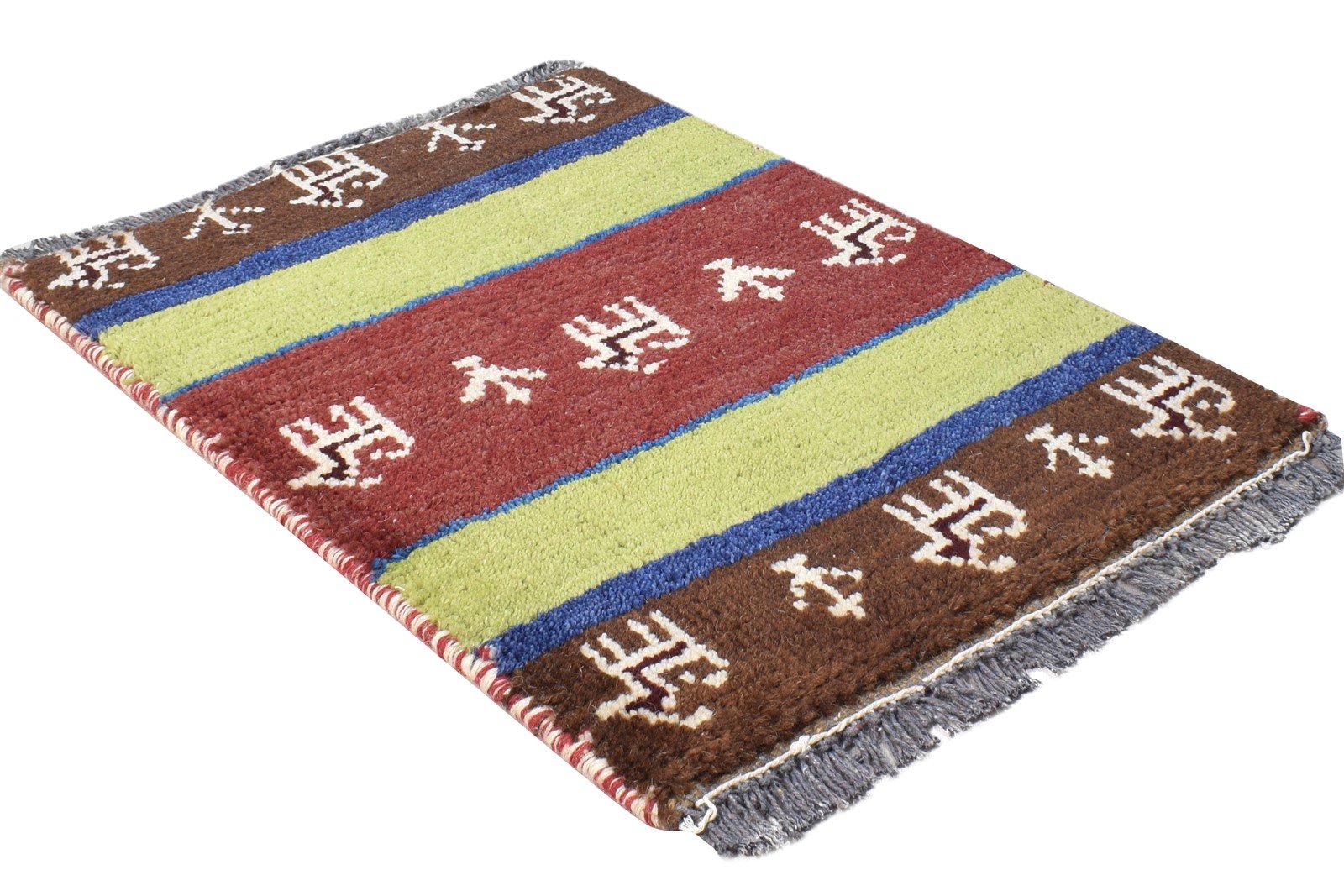 Hand Knotted Rust Wool Rug 1' X 2' Southwestern American Tribal Small Carpet 7865060884629
