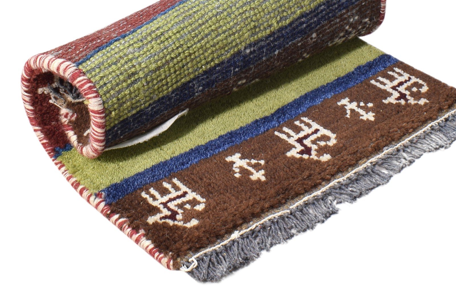 Hand Knotted Rust Wool Rug 1' X 2' Southwestern American Tribal Small Carpet 7865060884629