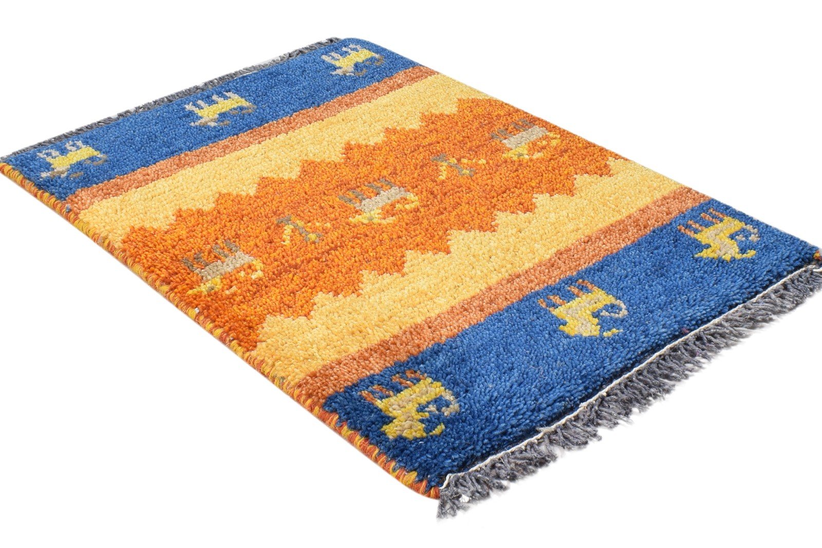 Hand Knotted Rust Wool Rug 1' X 2' Southwestern American Tribal Small Carpet 7865084215445