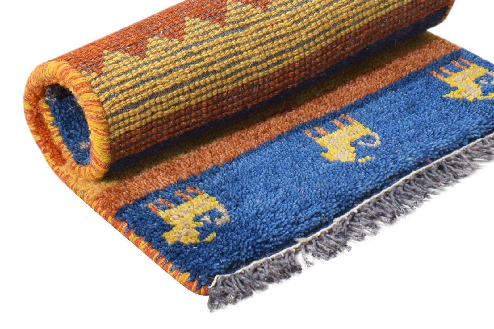 Hand Knotted Rust Wool Rug 1' X 2' Southwestern American Tribal Small Carpet 7865084215445