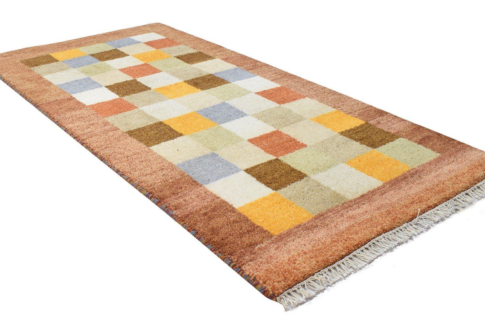 Hand Knotted Rust Wool Rug 2'6 X 5' Persien Gabbeh Tribal Small Carpet 7864316788885