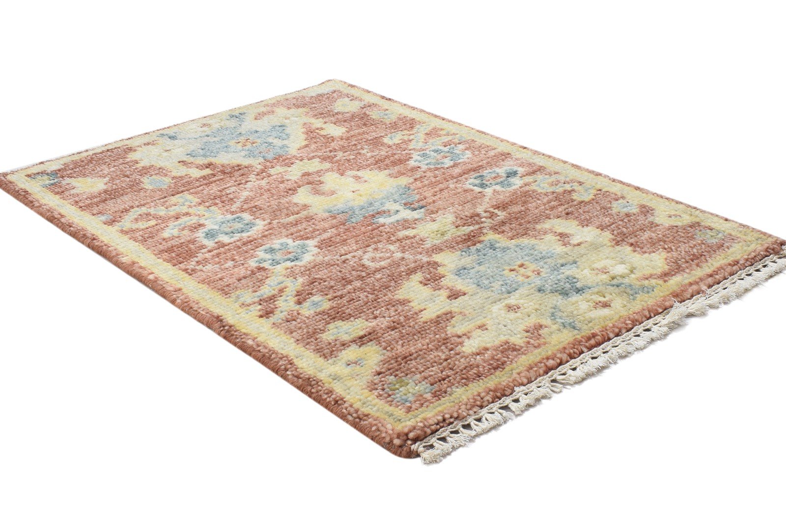 Hand Knotted Rust Wool Rug 2' X 3' Persian Oushak Oriental Small Carpet 7864326881429