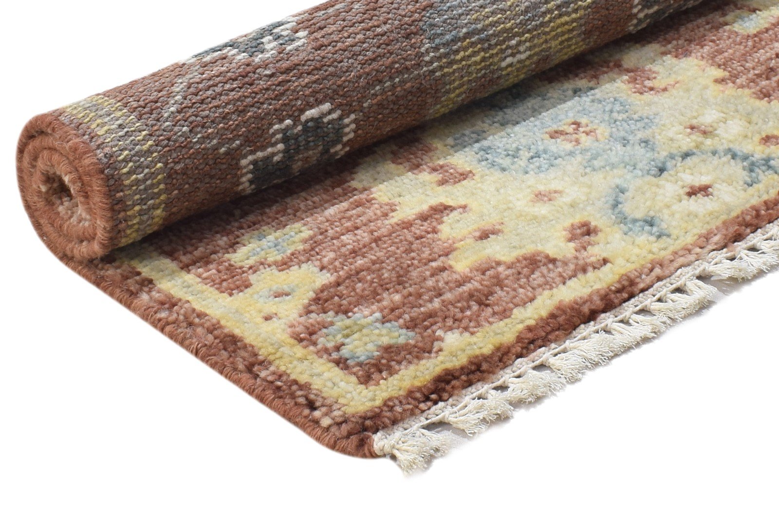 Hand Knotted Rust Wool Rug 2' X 3' Persien Oushak Oriental Small Carpet 7864327045269