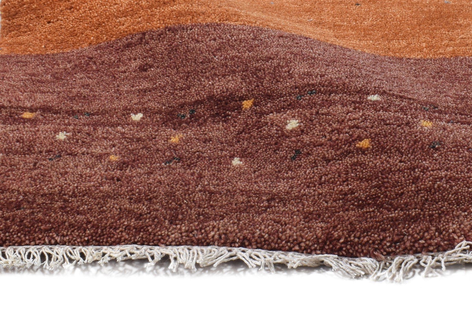 Hand Knotted Rust Wool Rug 3' X 7' Southwestern Gabbeh Striped Small Runner 7865065701525