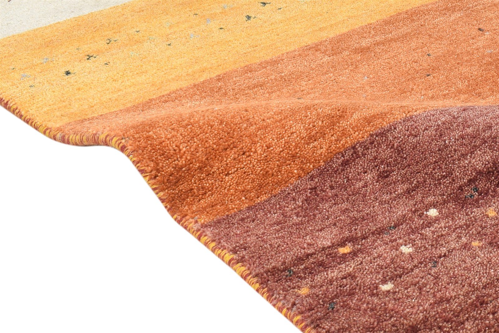 Hand Knotted Rust Wool Rug 3' X 7' Southwestern Gabbeh Striped Small Runner 7865065701525