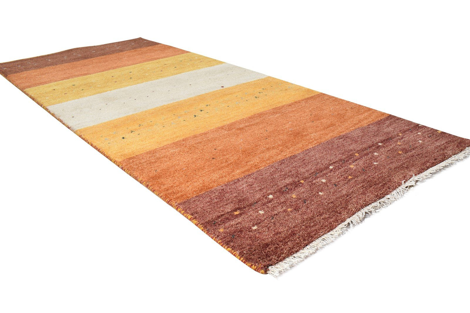 Hand Knotted Rust Wool Rug 3' X 7' Southwestern Gabbeh Striped Small Runner 7865065701525