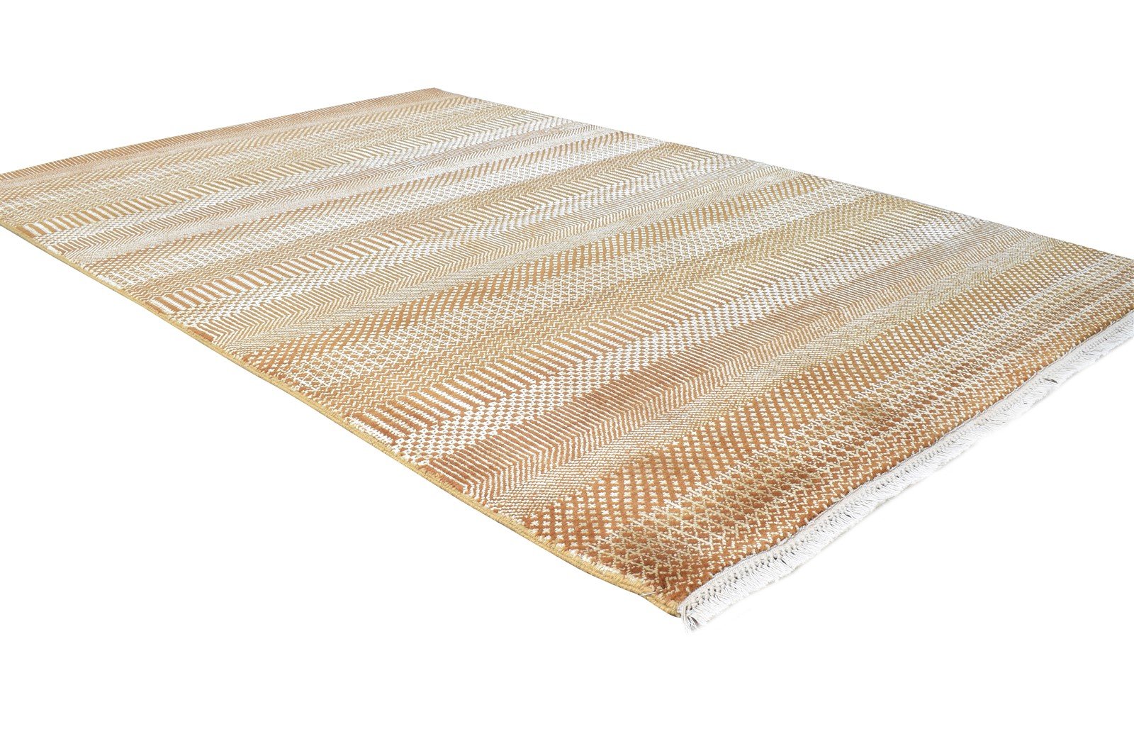 Hand Knotted Rust Wool Rug 4' X 6' Modern Agra Grass Trellis Room Size Carpet 7865148375189