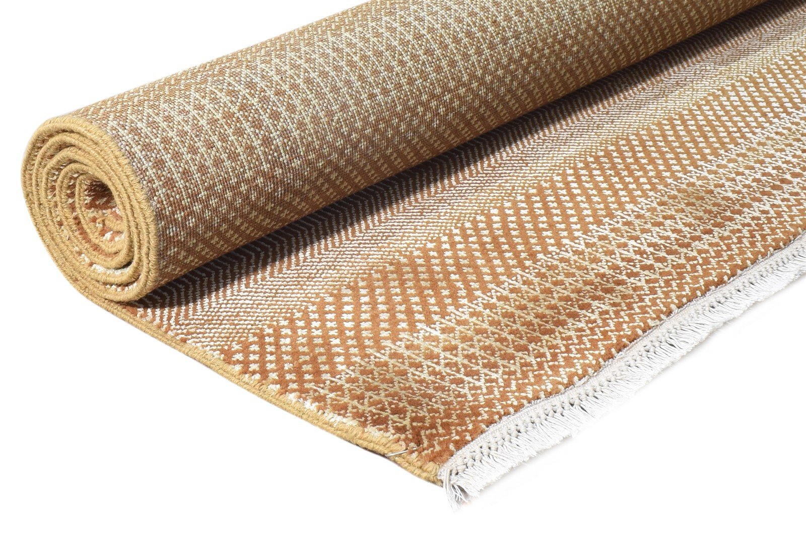 Hand Knotted Rust Wool Rug 4' X 6' Modern Agra Grass Trellis Room Size Carpet 7865148375189