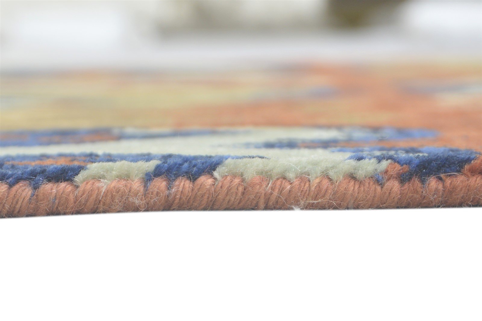 Hand Knotted Rust Wool Rug 4' X 6' Modern Oriental Ikat Room Size Carpet 7860692877461