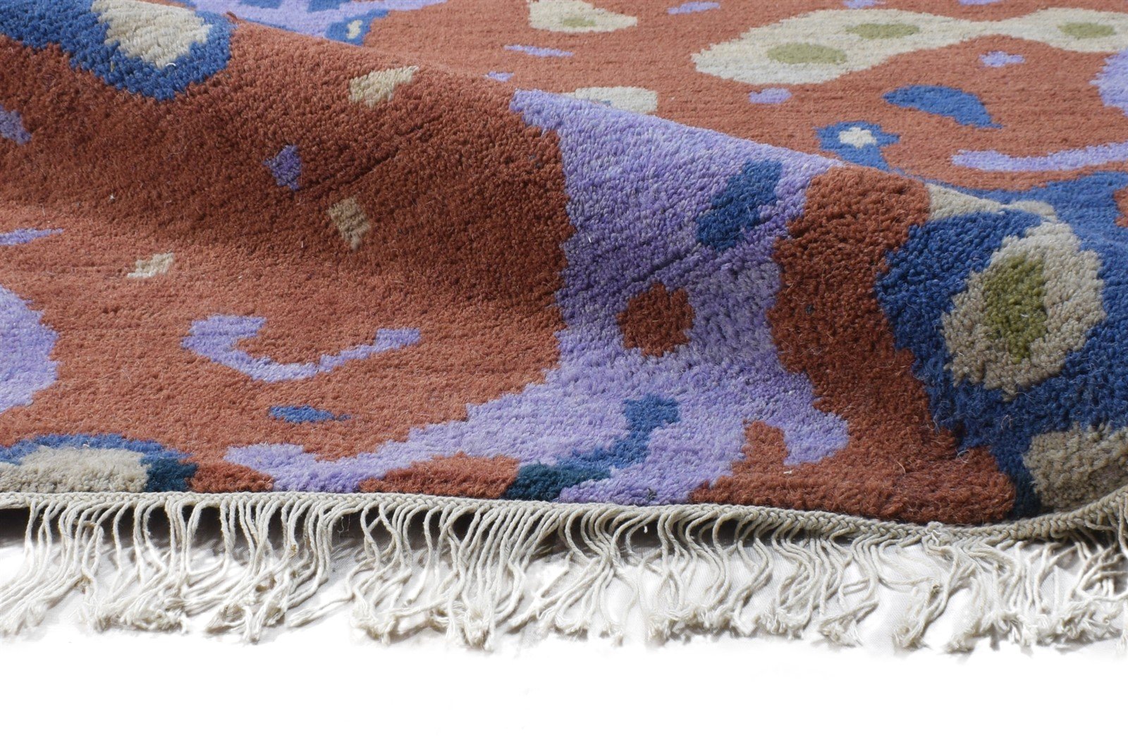 Margeaux Hand Knotted Rust Wool Rug 6' X 9' Modern Bohemian Abstract 7864942198933