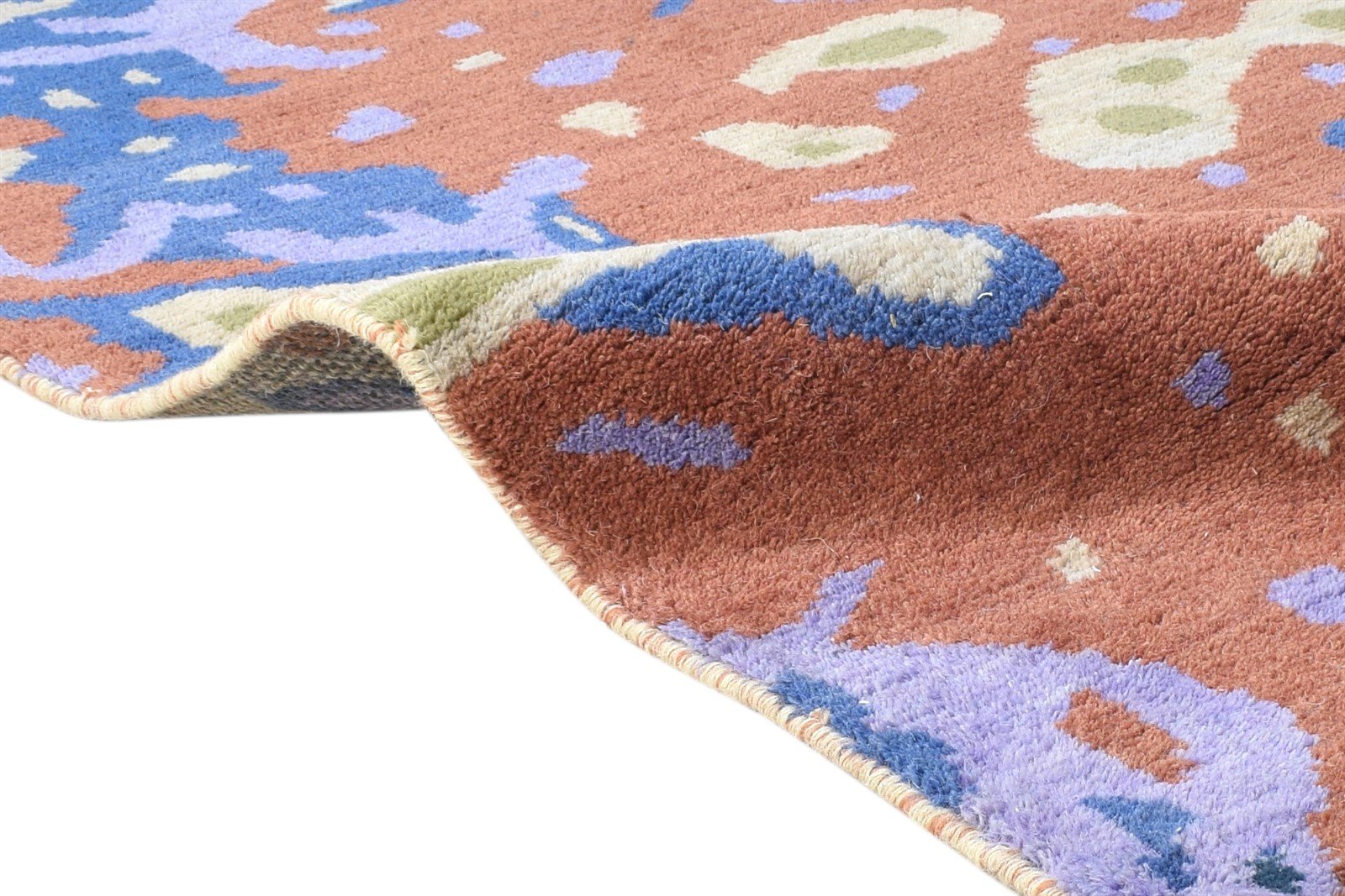 Margeaux Hand Knotted Rust Wool Rug 6' X 9' Modern Bohemian Abstract 7864942198933
