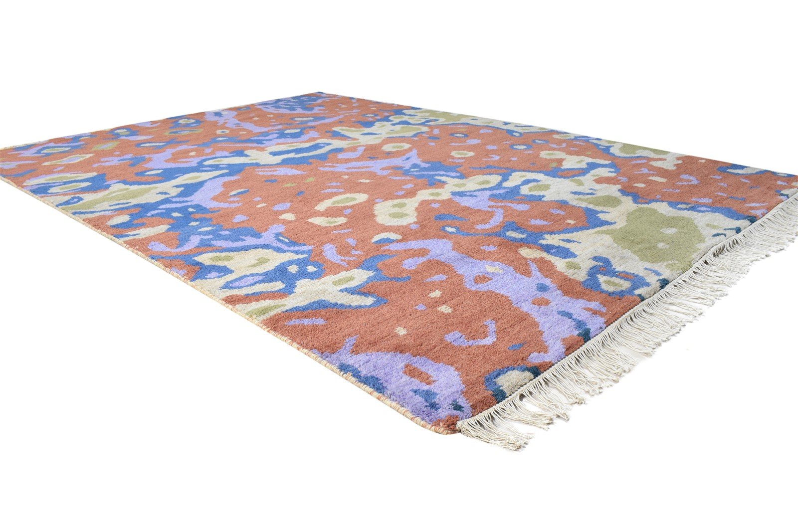 Margeaux Hand Knotted Rust Wool Rug 6' X 9' Modern Bohemian Abstract 7864942198933