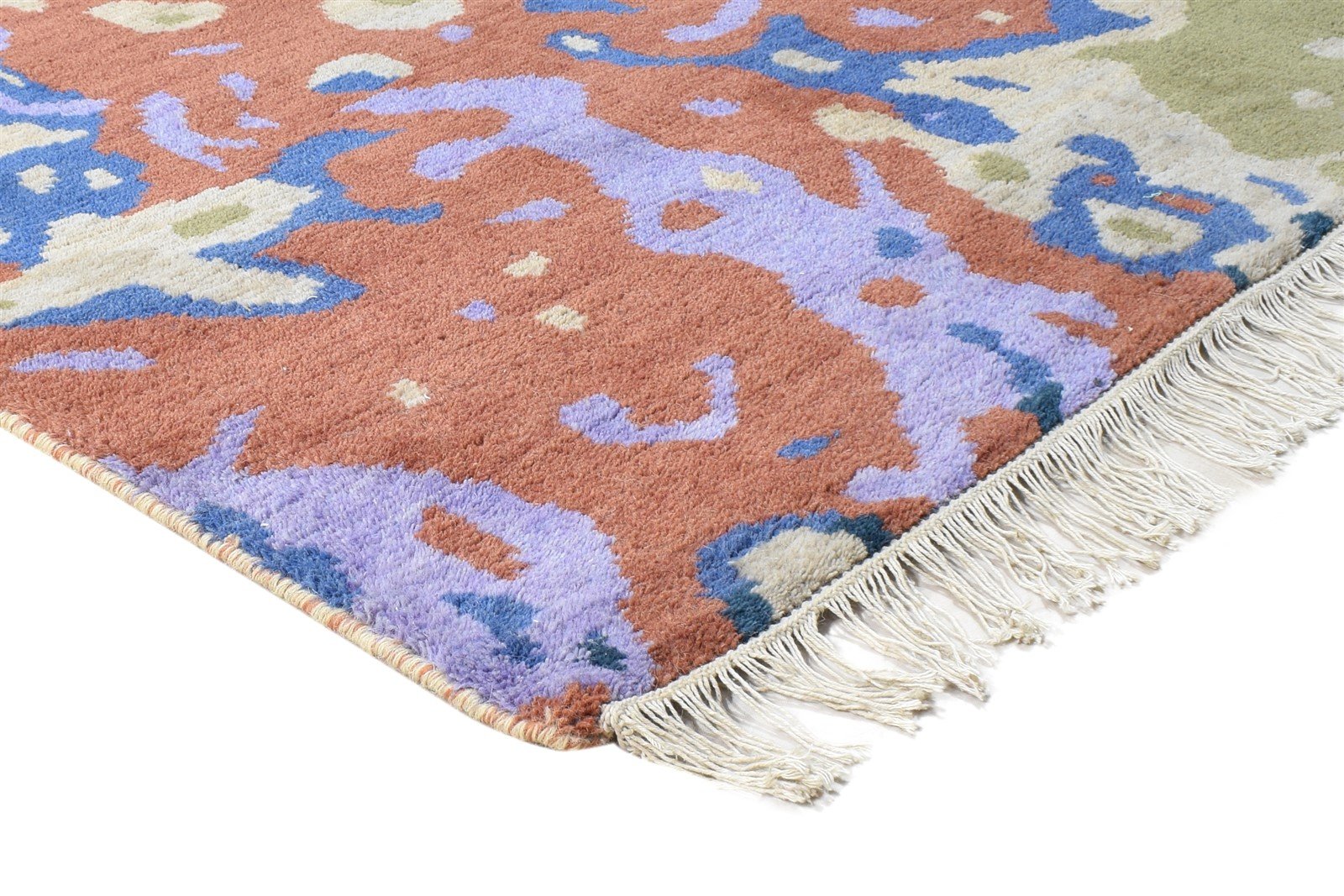 Margeaux Hand Knotted Rust Wool Rug 6' X 9' Modern Bohemian Abstract 7864942198933