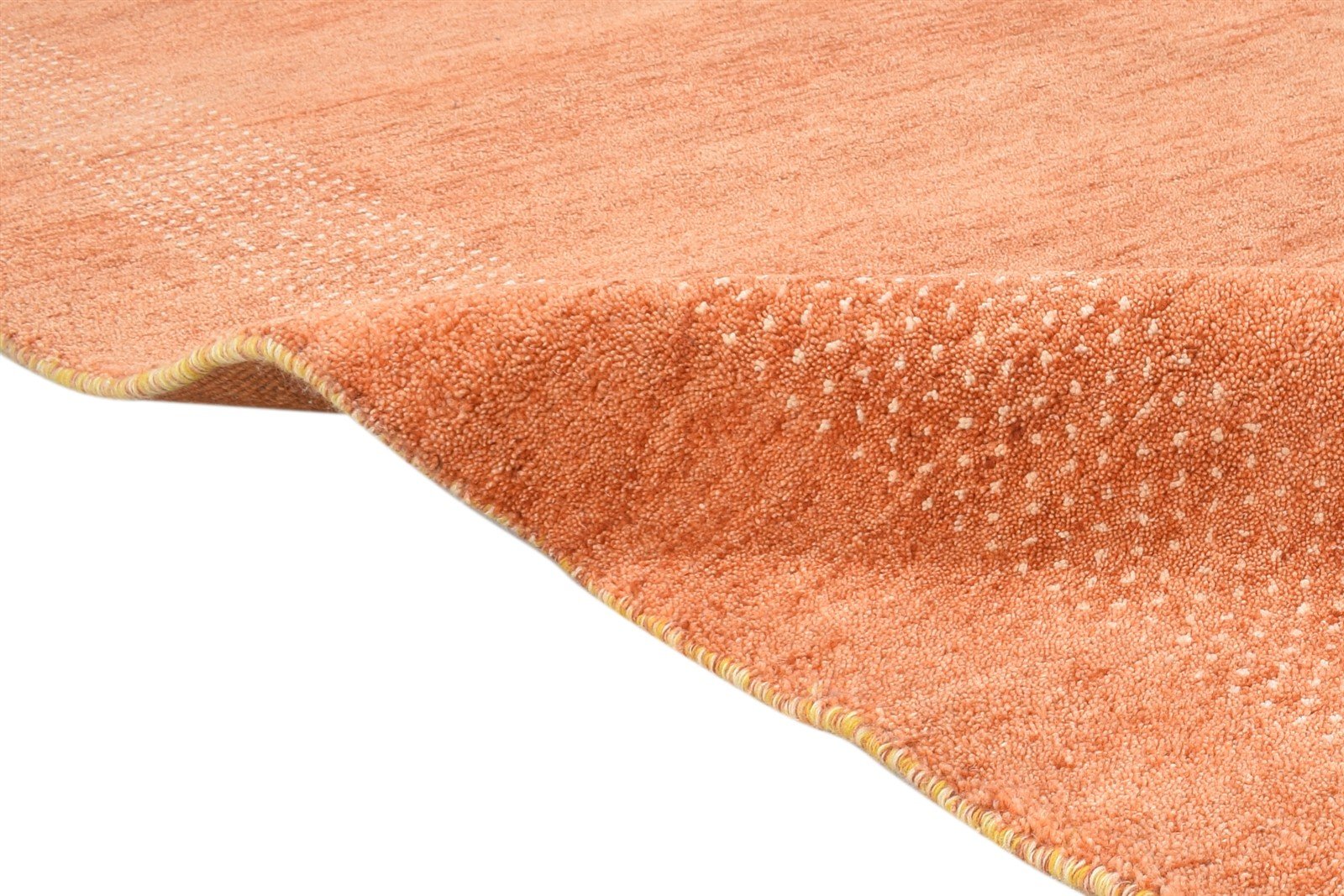 Hand Knotted Rust Wool Rug 7' X 10' Modern Scandinavian Solid Large Carpet 7865066061973