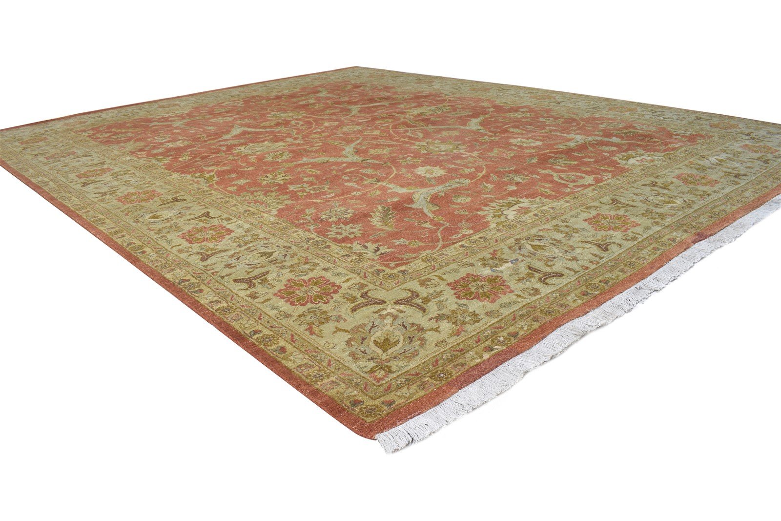 Hand Knotted Rust Wool Rug 8' X 10' Persian Tabriz Oriental Large Carpet 7864654889109