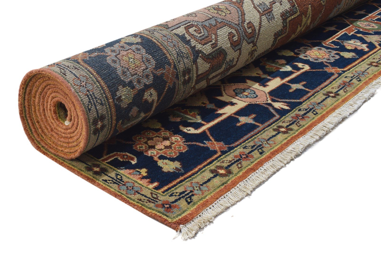 Hand Knotted Rust Wool Rug 9' X 12' Persian Serapi Oriental Large Carpet 7864201379989