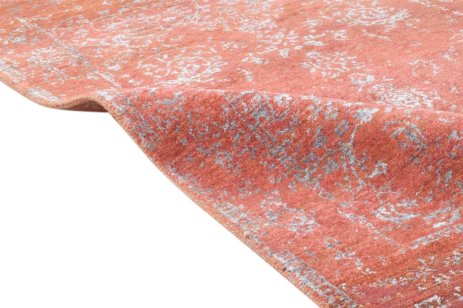 Hand Knotted Rust Wool / Silk Rug 3' X 4' Modern Oriental Abstract Small Carpet 7864591253653