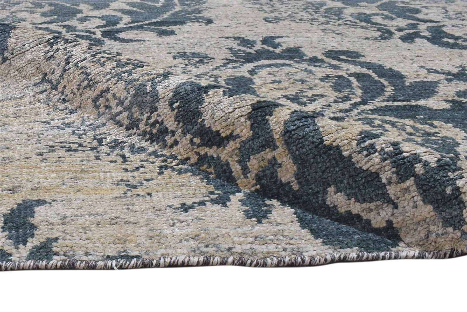 Hand Knotted Sage Silk Rug 5' X 8' Modern Moroccan Damask Room Size Carpet 7864098586773