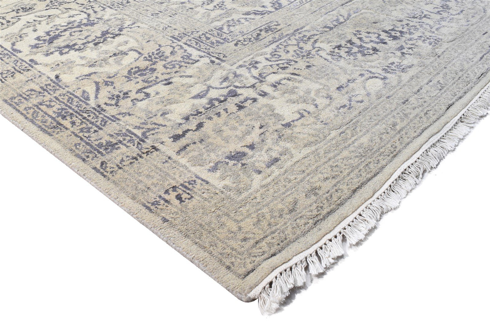 Hand Knotted Sage Wool Rug 10' X 14' Persian Kashan Oriental Extra Large Carpet 7864809980053