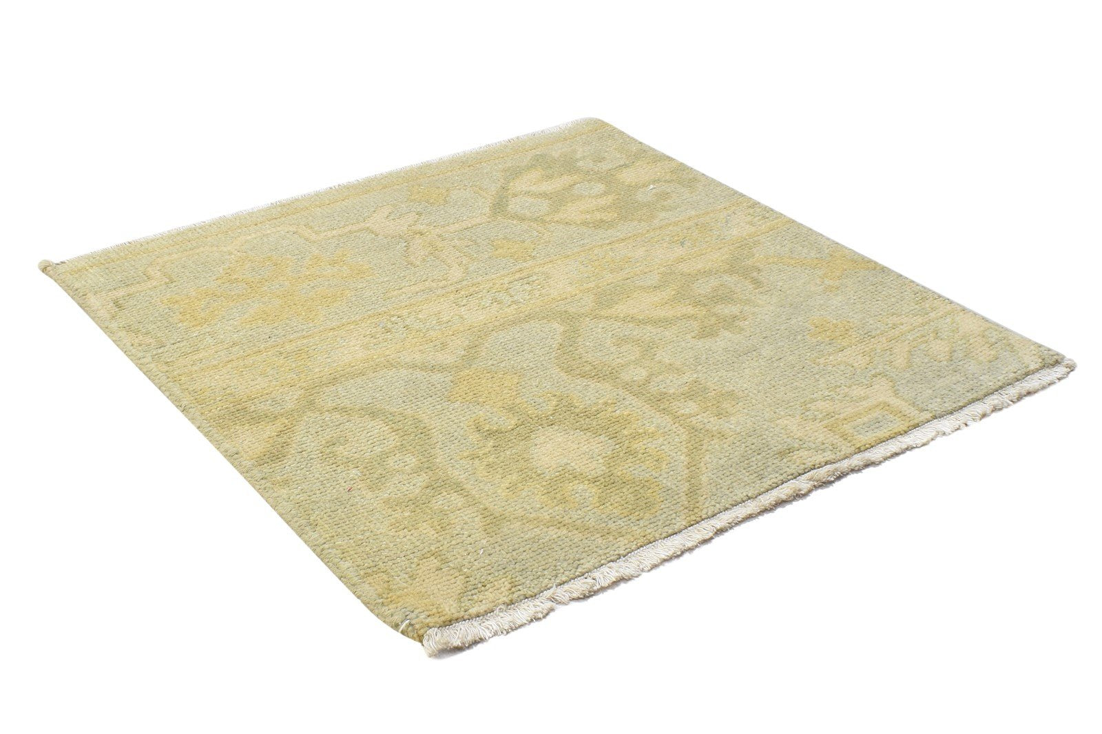 Hand Knotted Sage Wool Rug 2' X 2' Persian Oushak Oriental Small Carpet 7864121065621
