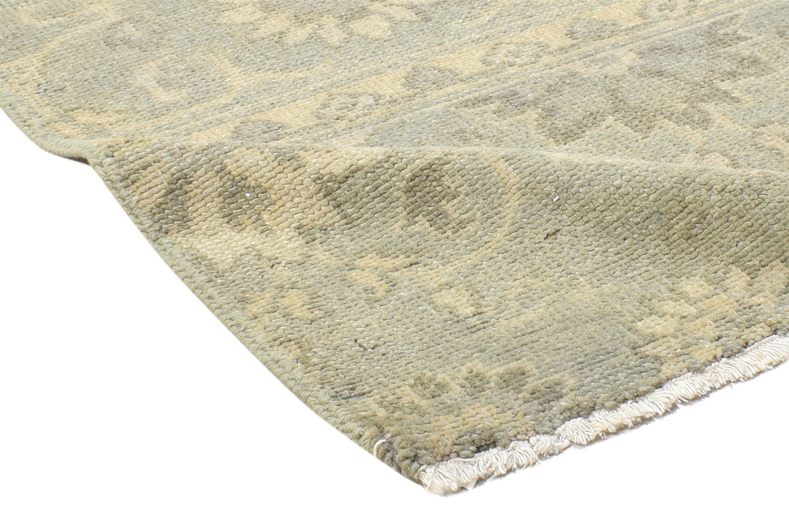 Hand Knotted Sage Wool Rug 2' X 2' Persian Oushak Oriental Small Carpet 7864122015893