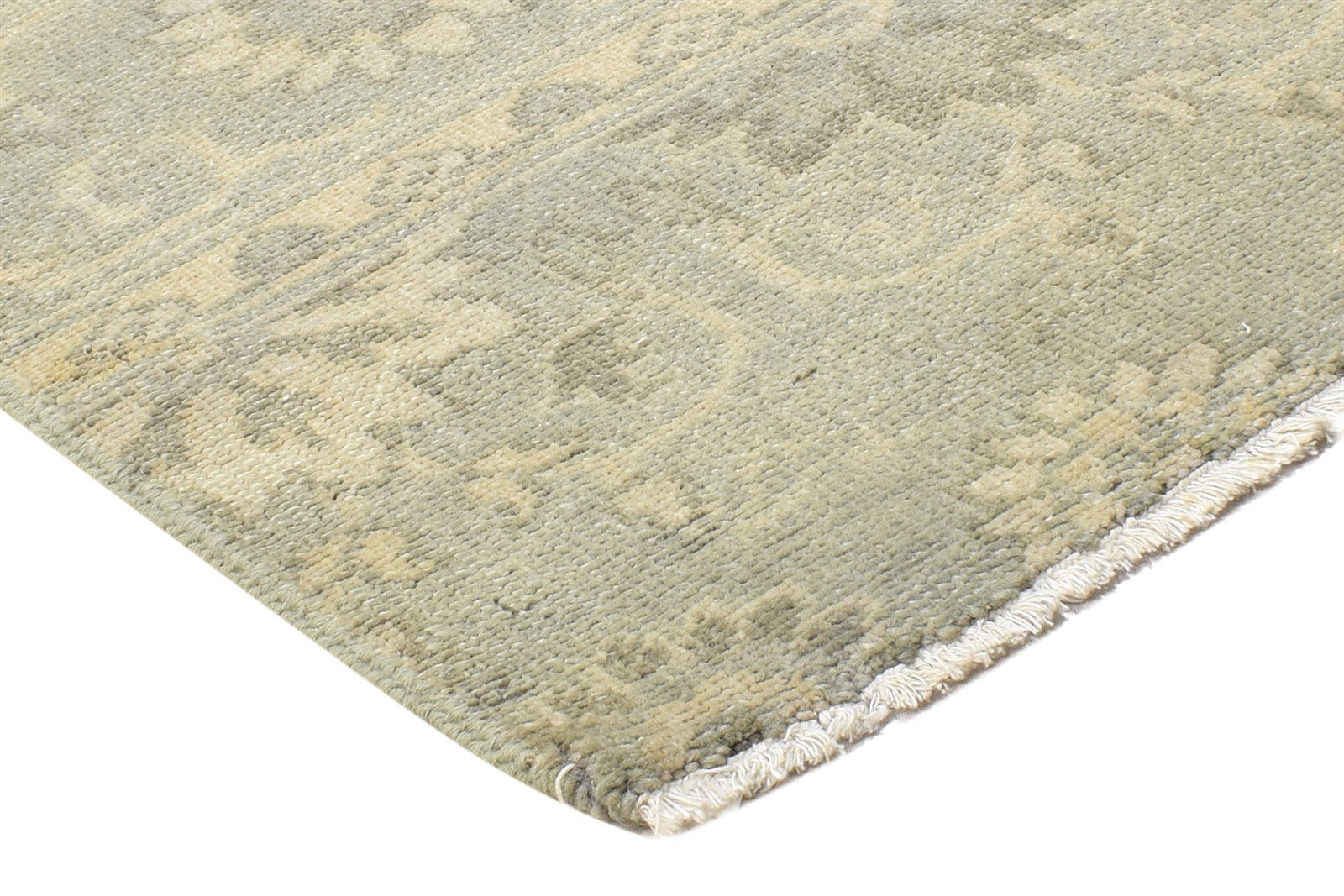 Hand Knotted Sage Wool Rug 2' X 2' Persian Oushak Oriental Small Carpet 7864122015893