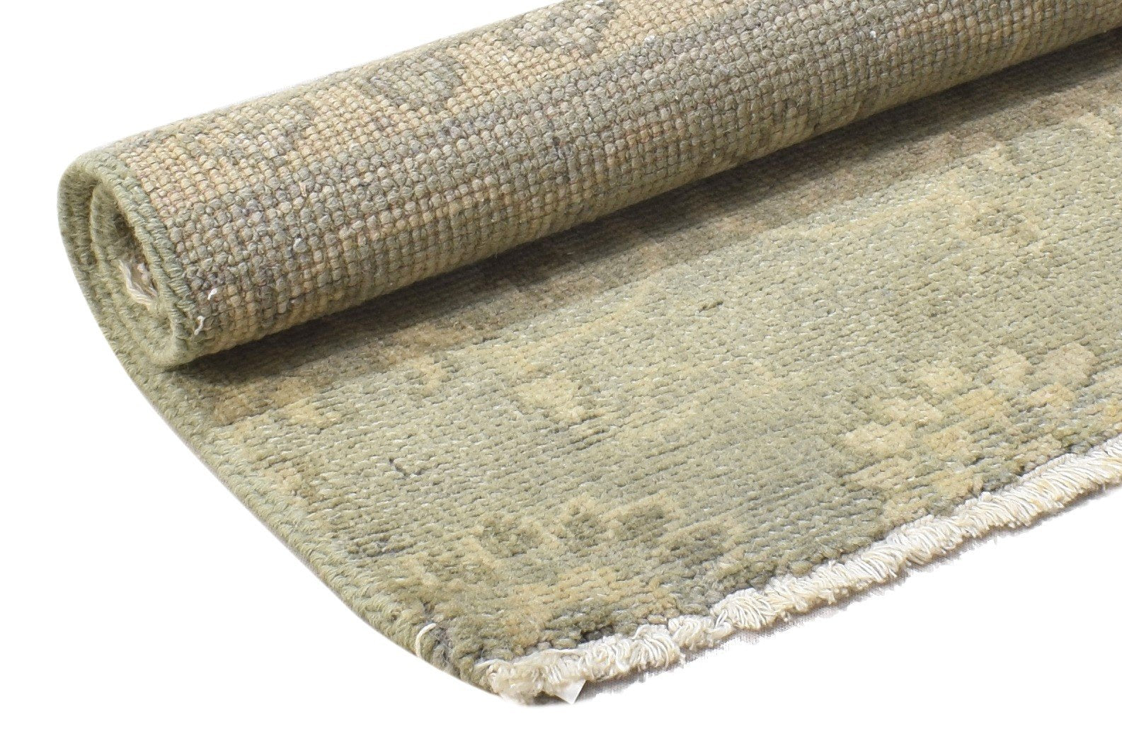 Hand Knotted Sage Wool Rug 2' X 2' Persian Oushak Oriental Small Carpet 7864122015893
