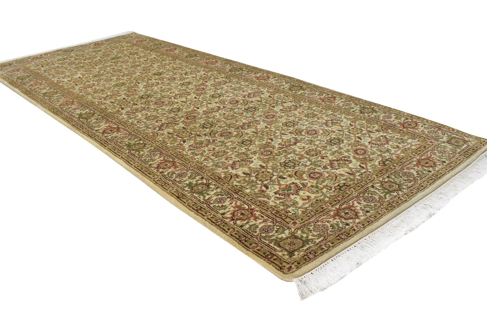 Hand Knotted Sage Wool Rug 3' X 6' Persian Kashan Oriental Small Carpet 7864649220245