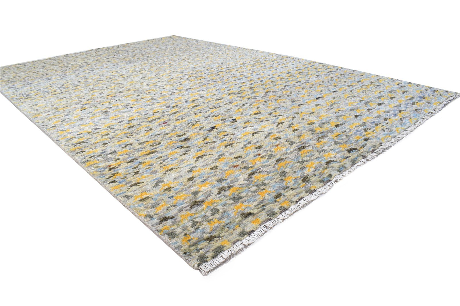 Hand Knotted Sage Wool Rug 6' X 9' Modern Indian Abstract Room Size Carpet 7864321933461