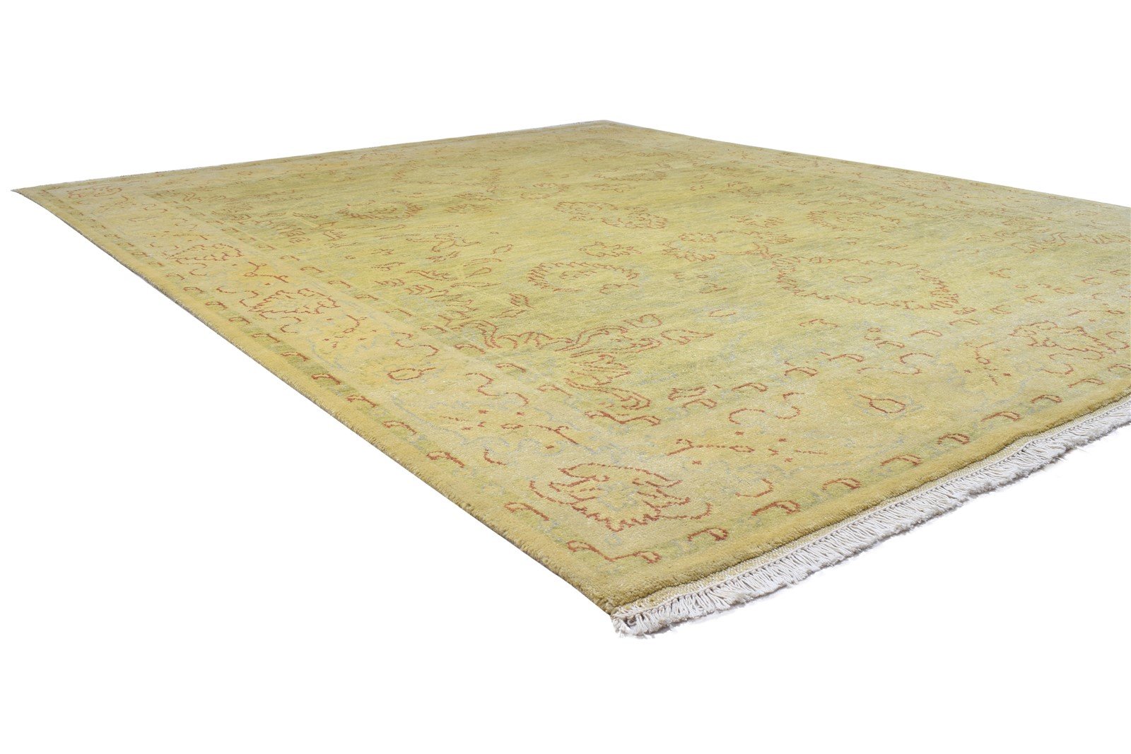 Hand Knotted Sage Wool Rug 8' X 10' Persian Agra Oriental Large Carpet 7864169136277