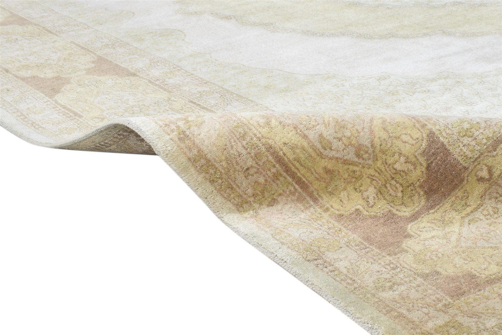 Hand Knotted Sage Wool Rug 8' X 10' Persian Oriental Medallion Large Carpet 7865073041557