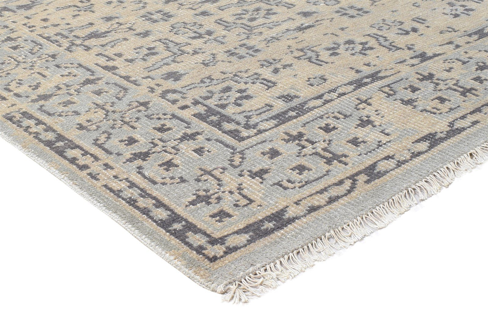 Hand Knotted Sage Wool / Silk Rug 5X8 Persian Kashan Oriental Room Size Carpet 7864801886357