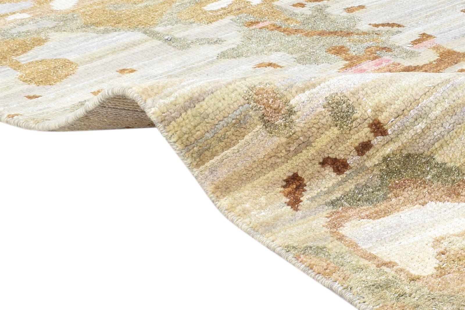 Lissy Hand Knotted Sand Wool Rug 2'6 X 10' Modern Bohemian Abstract Runner 7864943706261