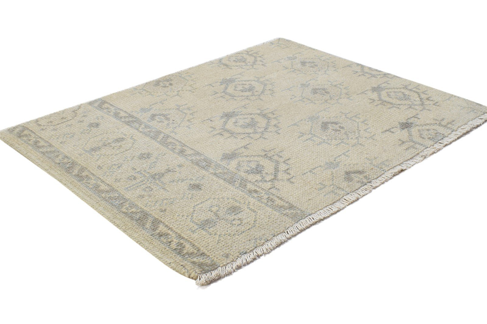 Hand Knotted Sand Wool Rug 2' X 3' Persian Bokhara Oriental Small Carpet 7864330322069