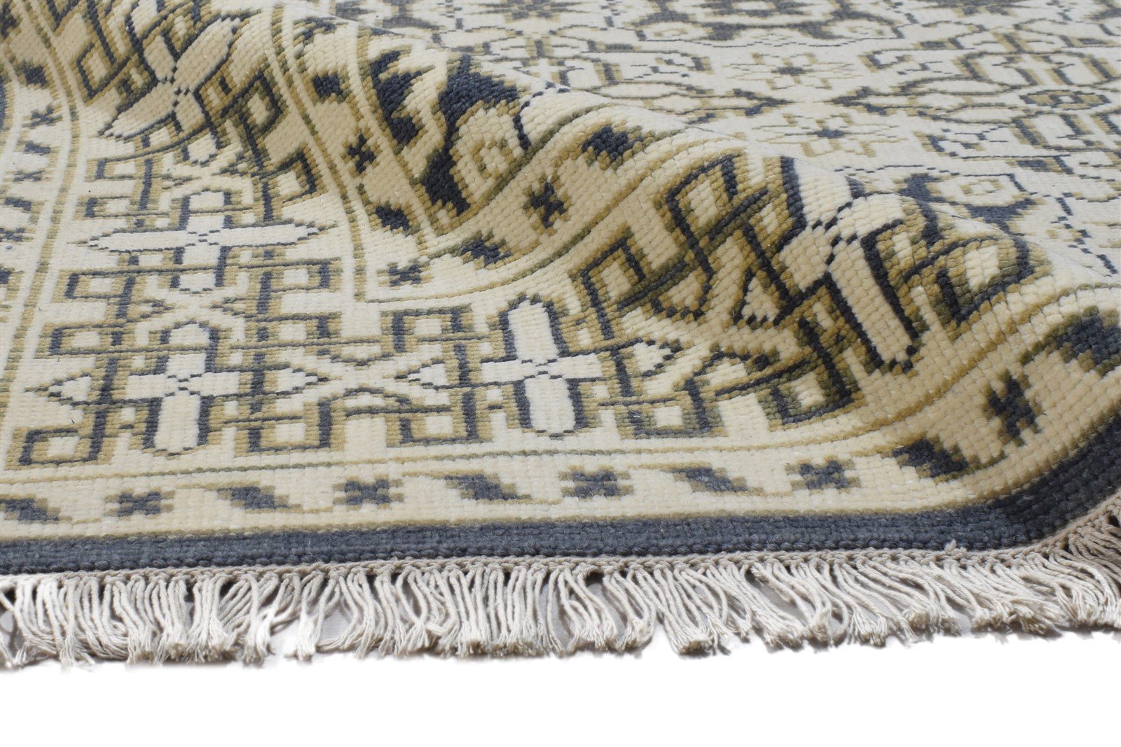 Hand Knotted Sand Wool Rug 6' X 8' Persian Bokhara Oriental Room Size Carpet 7864418599061