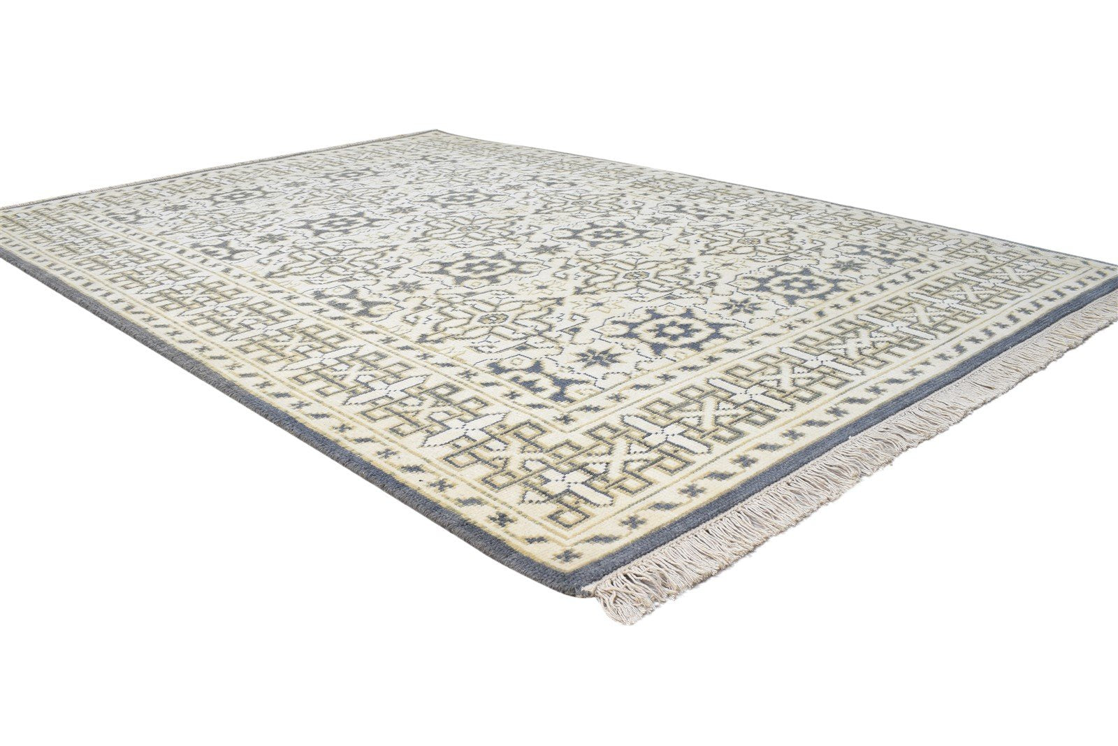 Hand Knotted Sand Wool Rug 6' X 8' Persian Bokhara Oriental Room Size Carpet 7864418599061