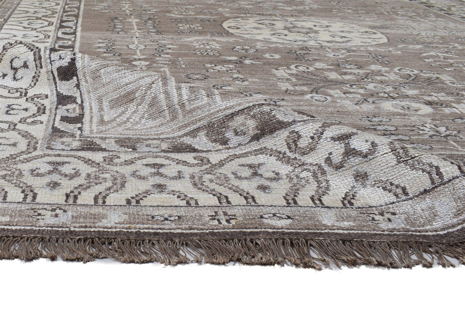Hand Knotted Sand Wool Rug 8' X 10' Persian Khotan Oriental Large Carpet 7864169529493