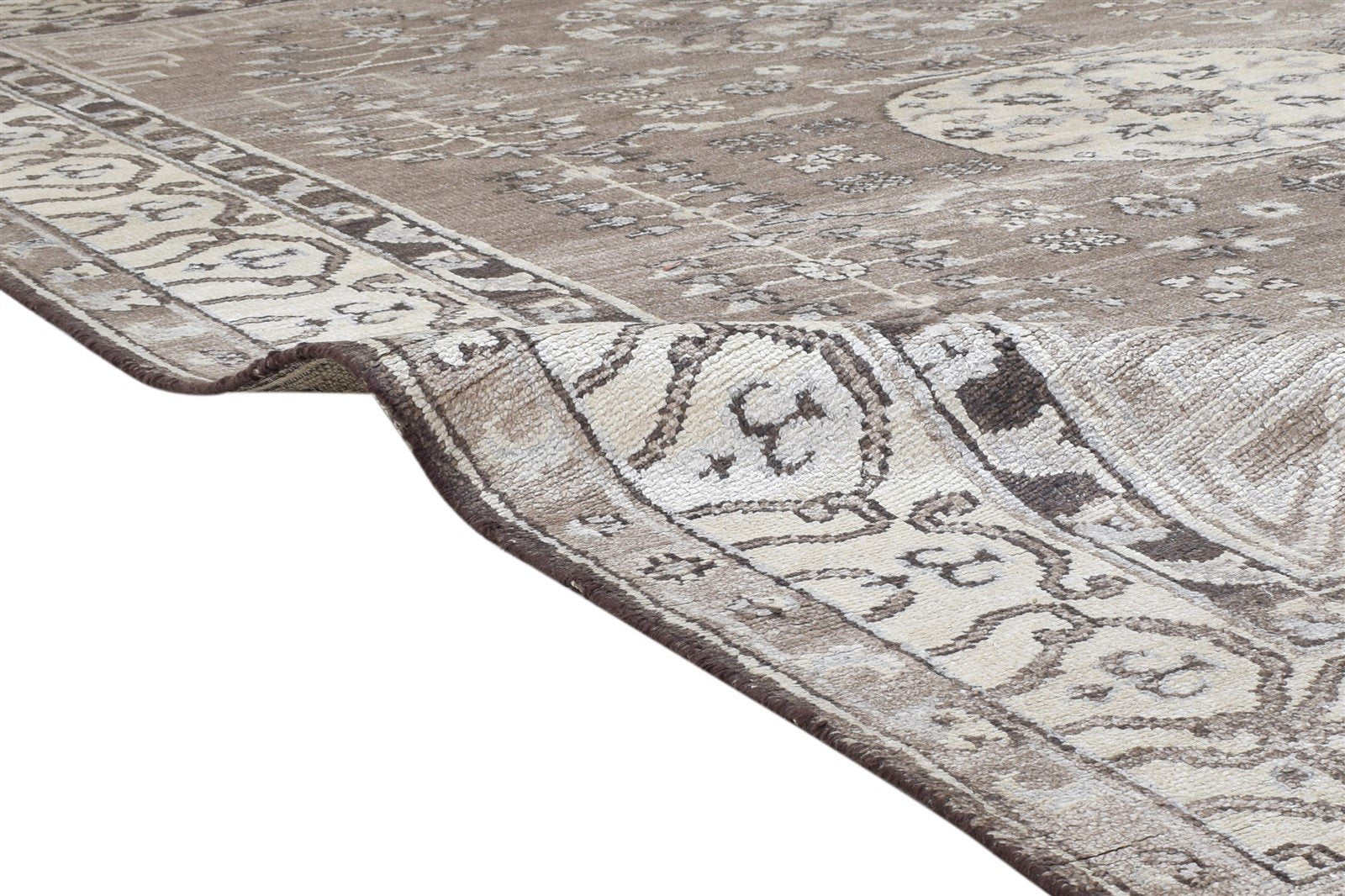Hand Knotted Sand Wool Rug 8' X 10' Persian Khotan Oriental Large Carpet 7864169529493