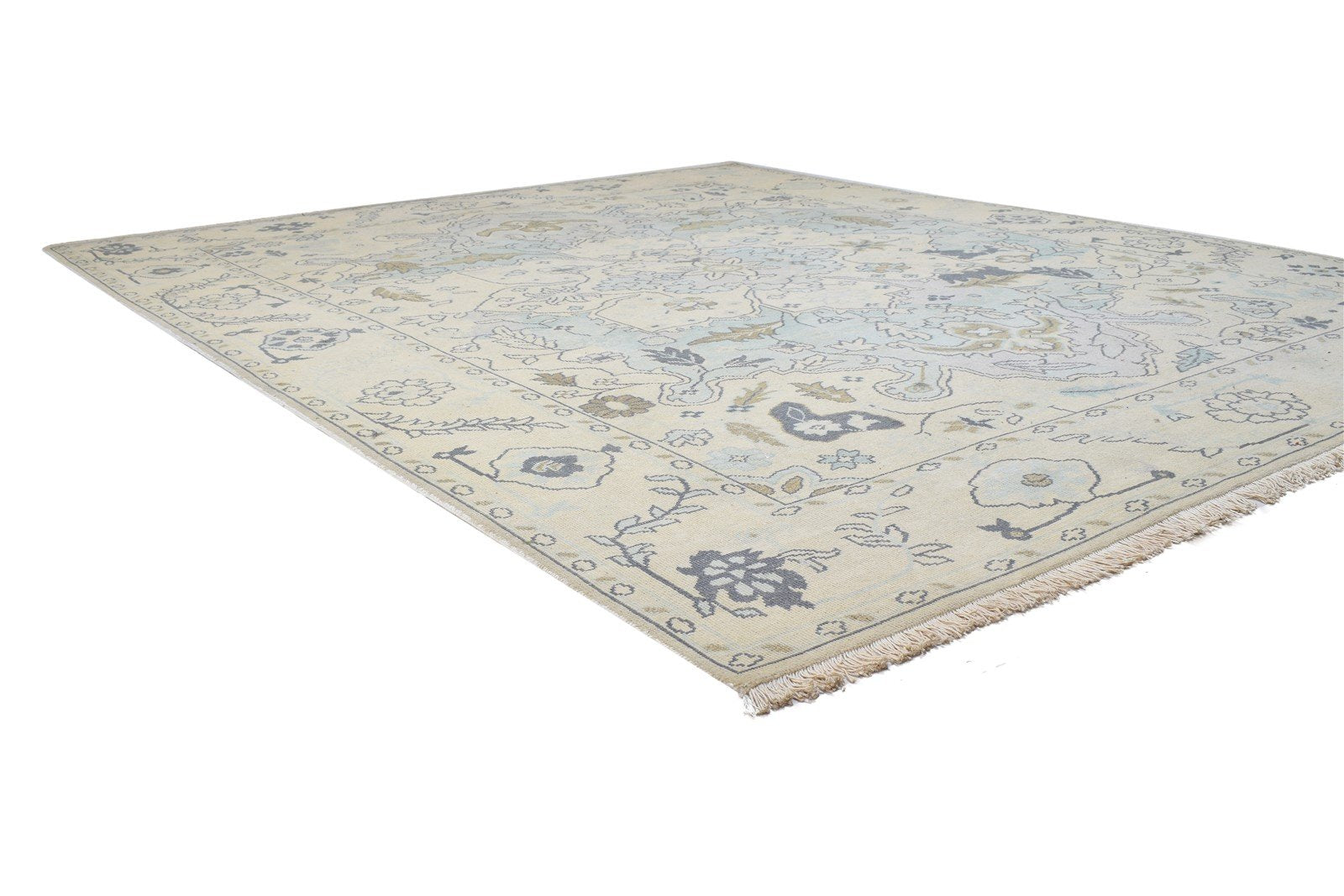 Hand Knotted Sand Wool Rug 8' X 10' Persian Oushak Oriental Large Carpet 7864165531797