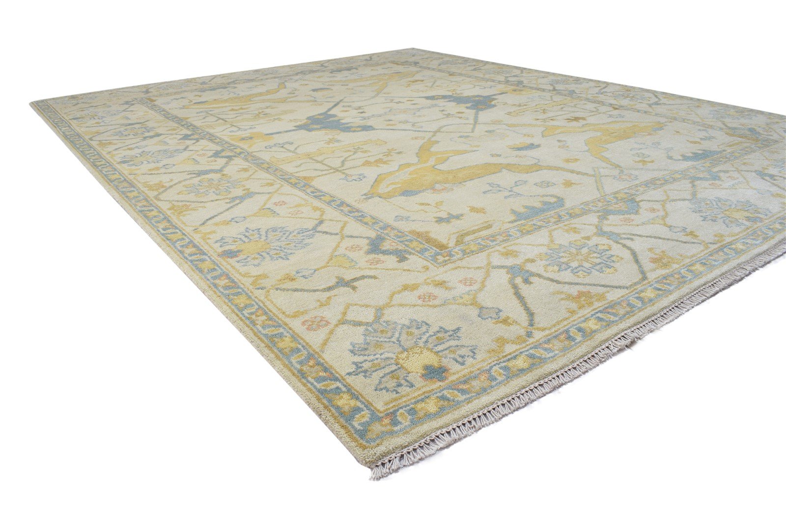 Hand Knotted Sand Wool Rug 8' X 10' Persian Oushak Oriental Large Carpet 7864183718037