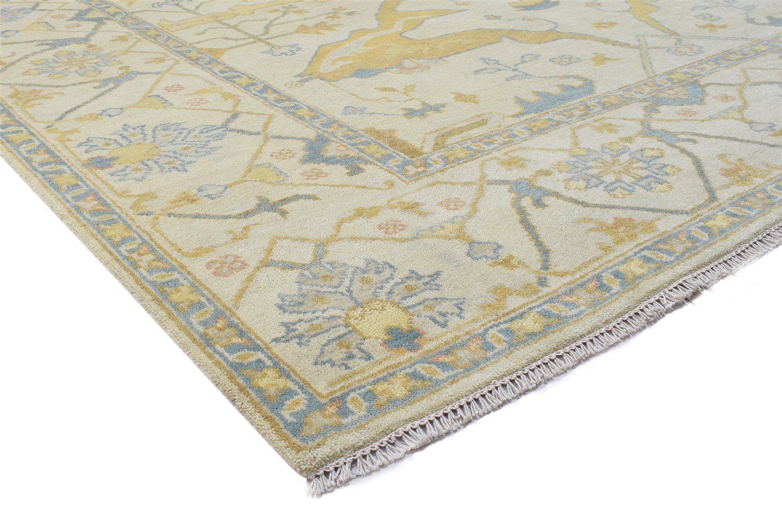 Hand Knotted Sand Wool Rug 8' X 10' Persian Oushak Oriental Large Carpet 7864183718037